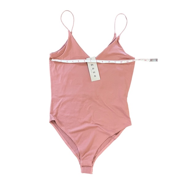 NWT Mauve Dusty Pink Soft V-Neck Low Back Thin Strap Strappy Lined Bodysuit - Picture 11 of 13